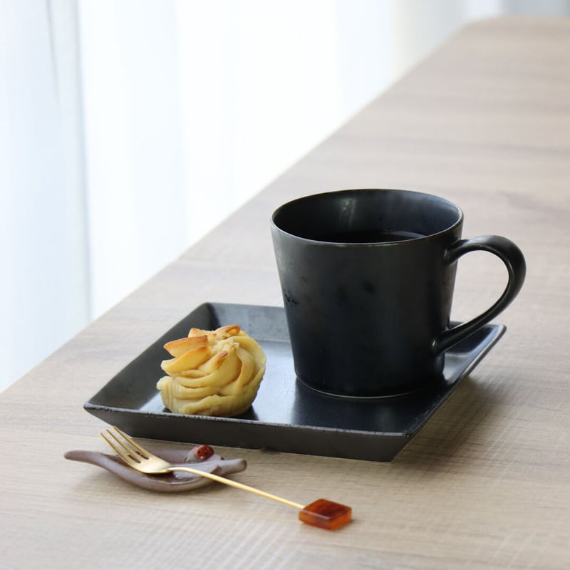 15cm スクエアリムプレート 銀砂 | 和食器通販 有田焼 山忠｜おしゃれ