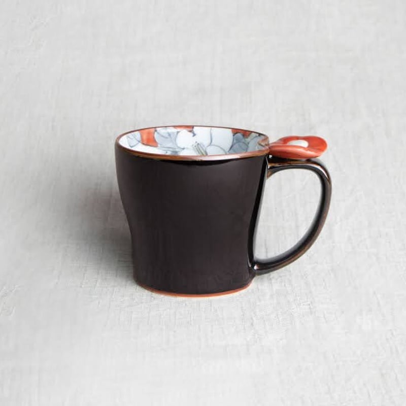 炎花（えんか）― 黒赤釉 手作り陶器カップ 炎花（えんか）― 黒赤釉 手作り陶器カップ