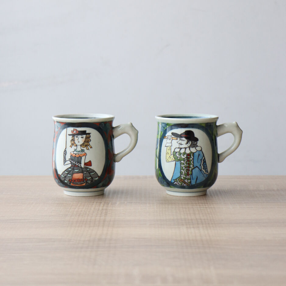 錦南蛮 マグカップ 赤/緑 | 和食器通販 有田焼 山忠｜おしゃれでモダン