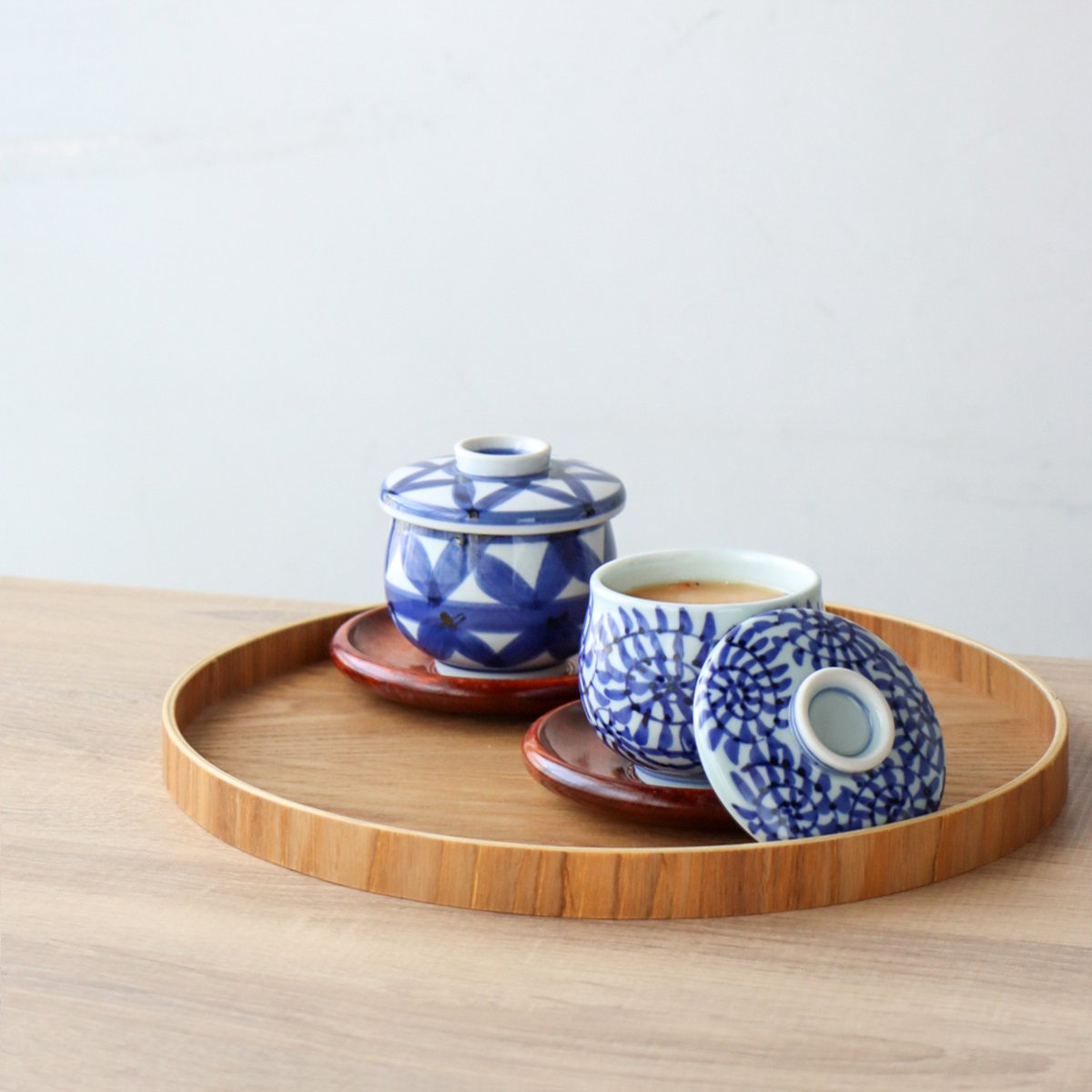 ひさご蒸碗 染付籠目 / 染付タコ唐草 | 和食器通販 有田焼 山忠