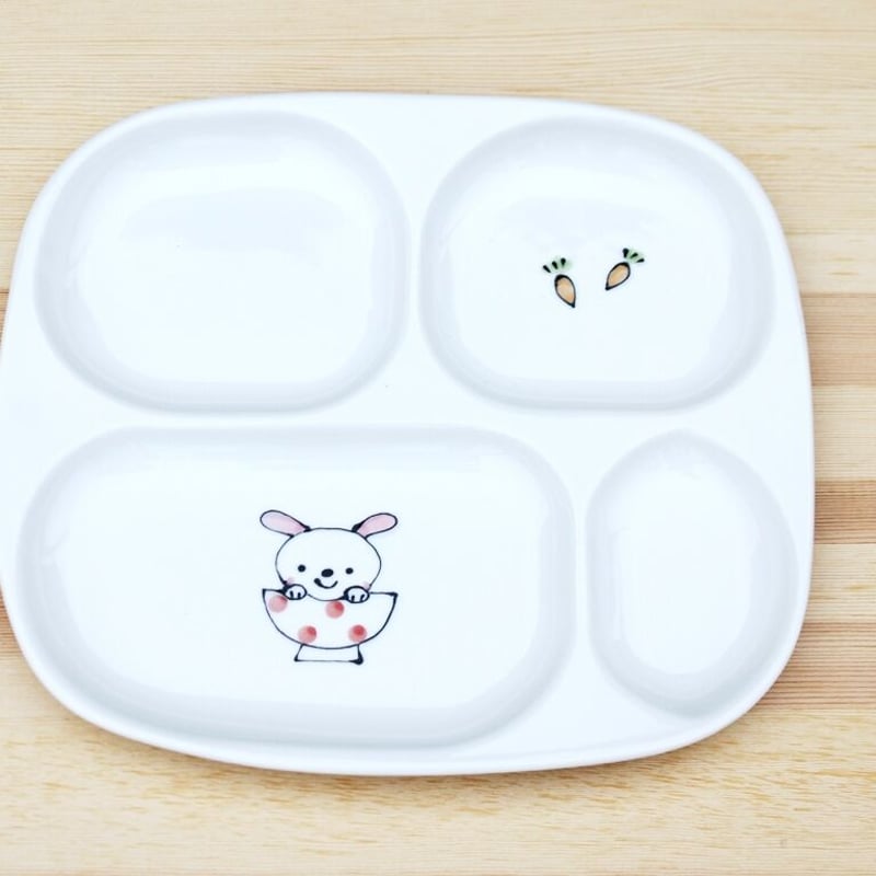 子供用食器 プレート キリン 犬(青) うさぎ(ピンク) | 有田焼 山忠