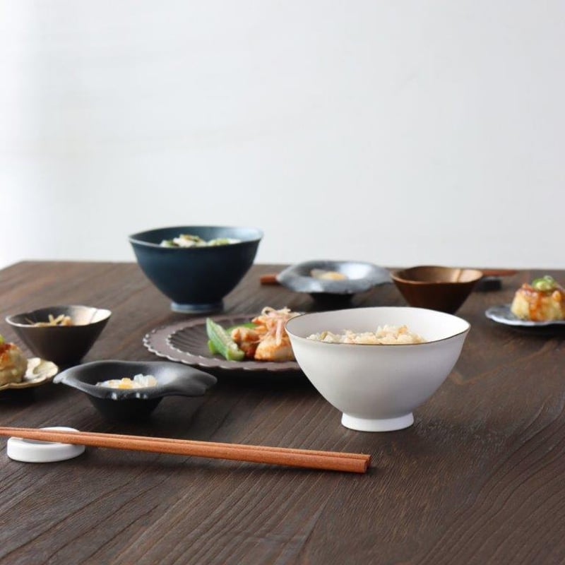 有田焼 夫婦茶碗 ルリマット＆ミスト錆のペア茶碗【ギフトBOX入り