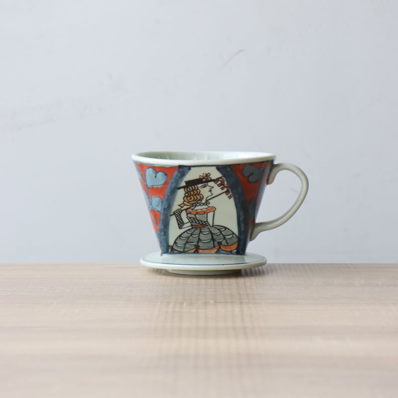 錦南蛮 コーヒードリッパー 赤/緑 | 和食器通販 有田焼 山忠｜おしゃれ