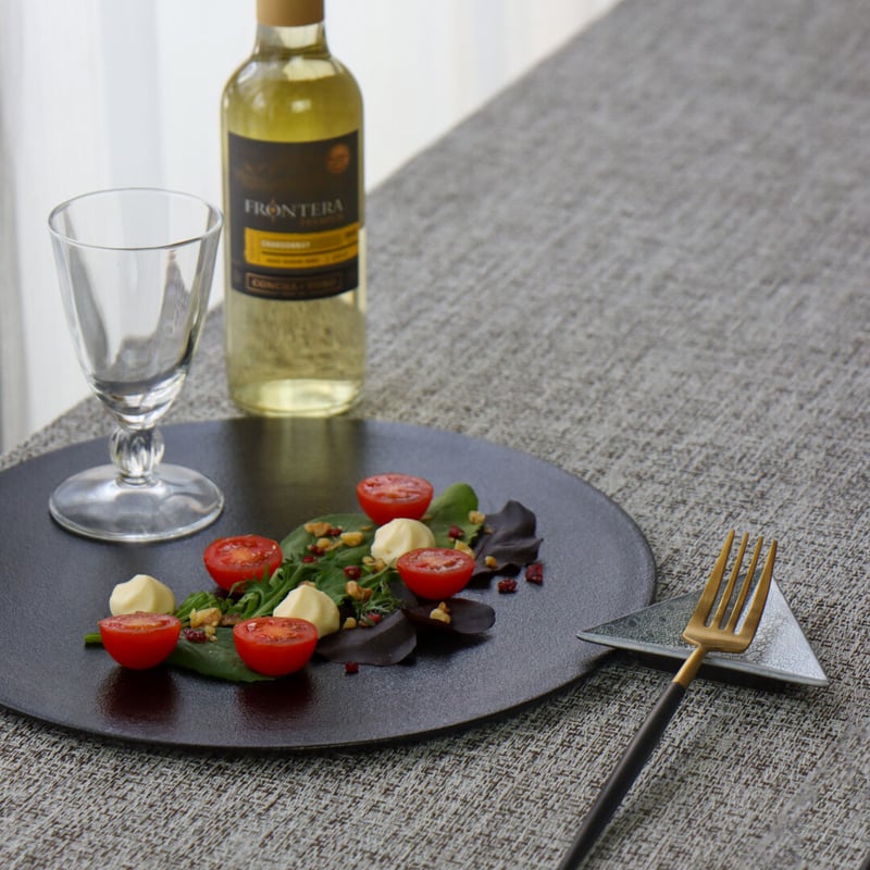 フラットプレート 墨黒/銀朱 | 和食器通販 有田焼 山忠｜おしゃれで