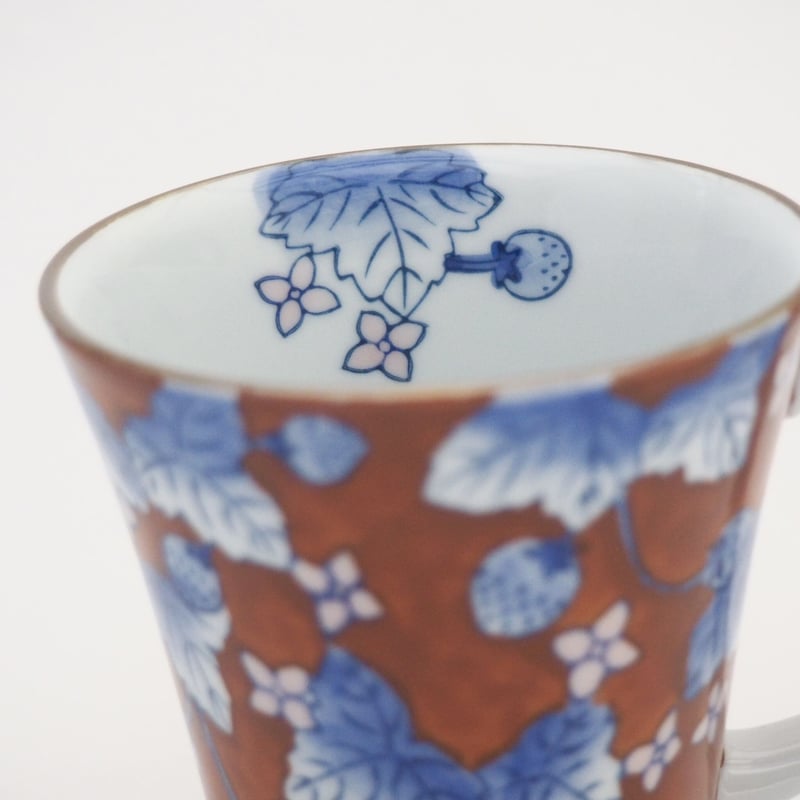 マグカップ つるいちご 赤 | 和食器通販 有田焼 山忠｜おしゃれで