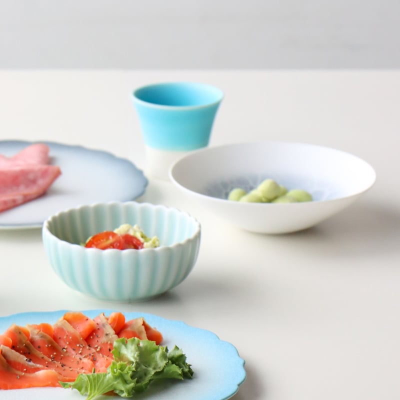 泡 デザートボウル 13.5cm blue / gray | 和食器通販 有田焼