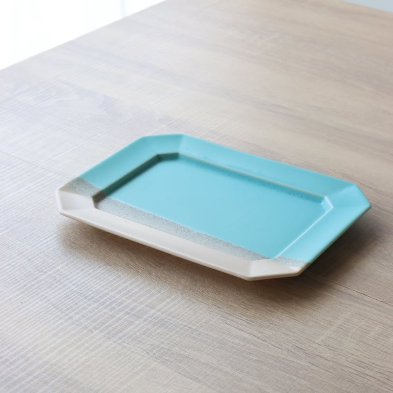 Scenery Blue リムスクエアプレート | 和食器通販 有田焼 山忠