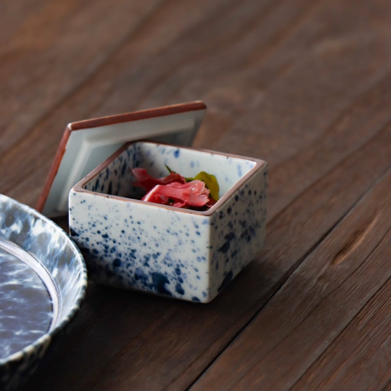 吹墨桝型珍味入れ | 和食器通販 有田焼 山忠｜おしゃれでモダンな和