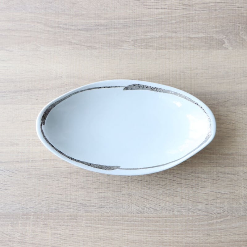 銀彩 楕円焼皿 | 和食器通販 有田焼 山忠｜おしゃれでモダンな和食器を