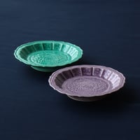 畑萬陶苑 モイスト青磁 菊割取皿 | 和食器通販 有田焼 山忠｜おしゃれ