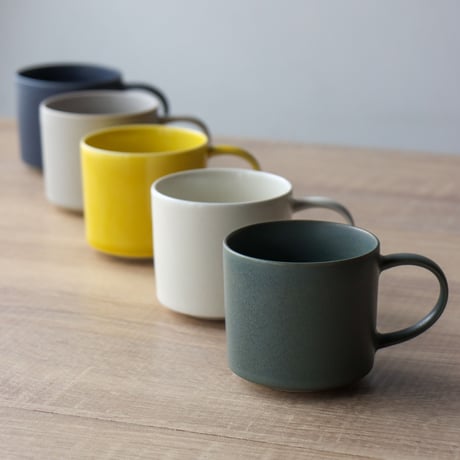 Natural mug L  white / yellow / gray / green / navy