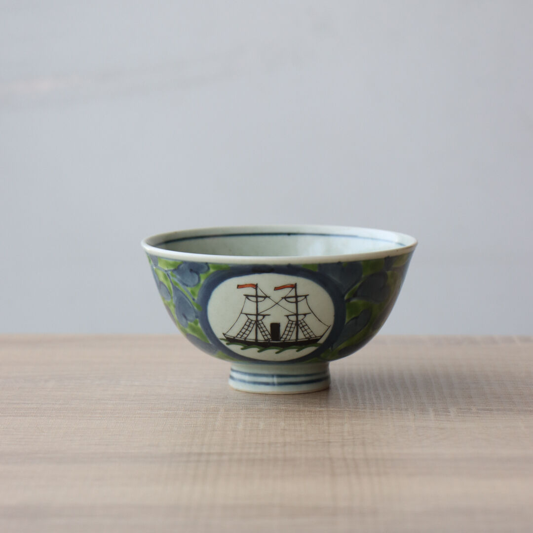 錦南蛮 飯碗 緑 | 和食器通販 有田焼 山忠｜おしゃれでモダンな和食器