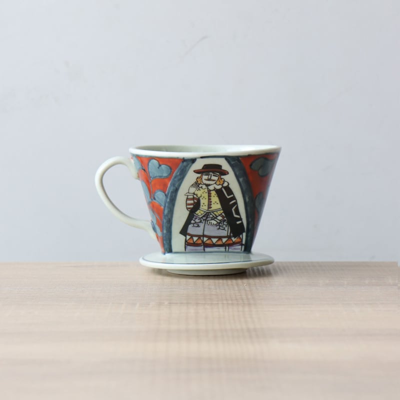 錦南蛮 コーヒードリッパー 赤/緑 | 和食器通販 有田焼 山忠｜おしゃれ