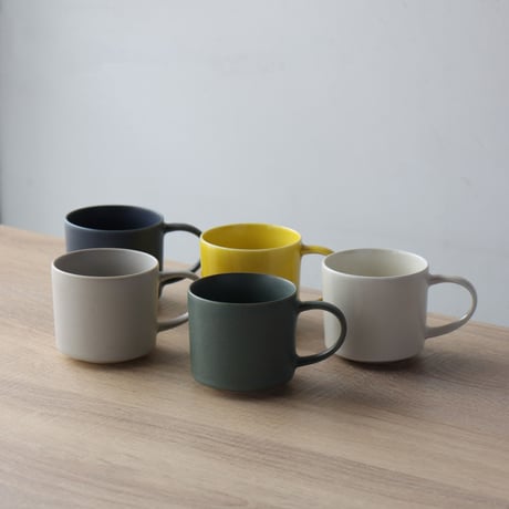 Natural mug M  yellow / gray / green / navy