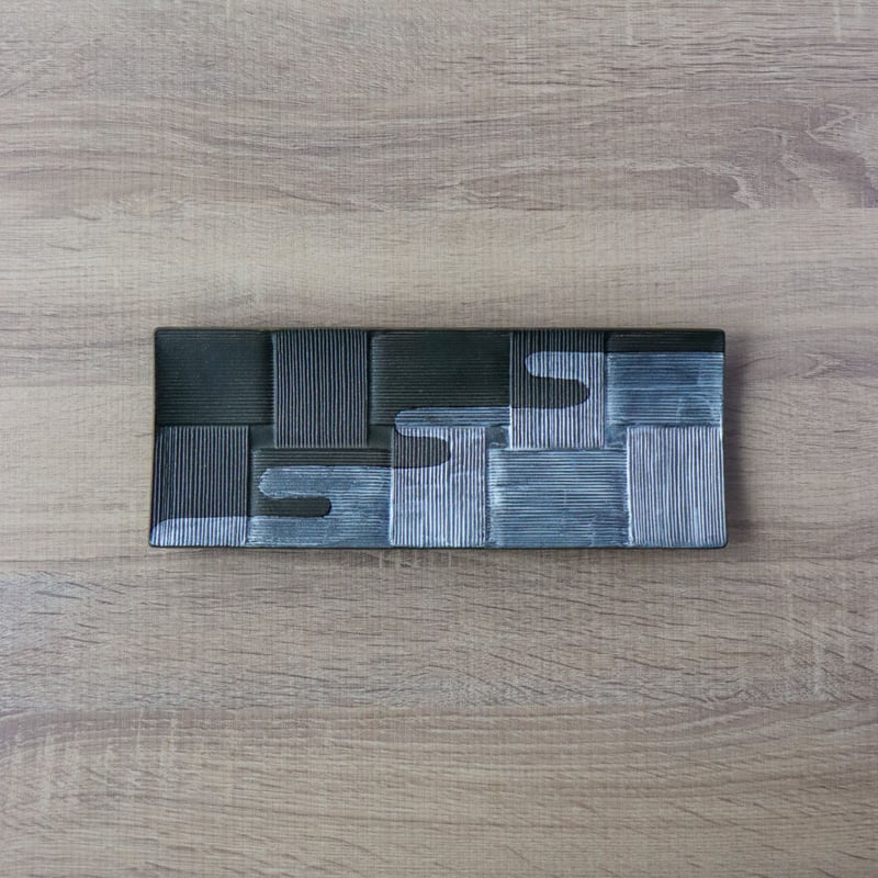 黒志野雲母銀 流水織綾 長皿 S/M | 和食器通販 有田焼 山忠｜おしゃれ