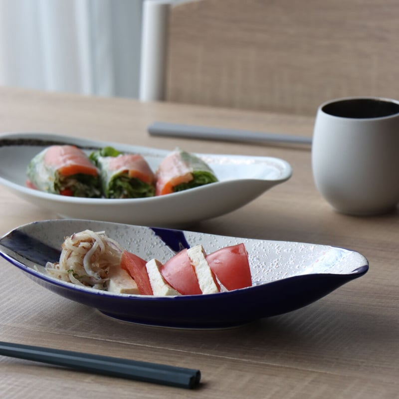 ブルー彩 楕円焼皿 | 和食器通販 有田焼 山忠｜おしゃれでモダンな和