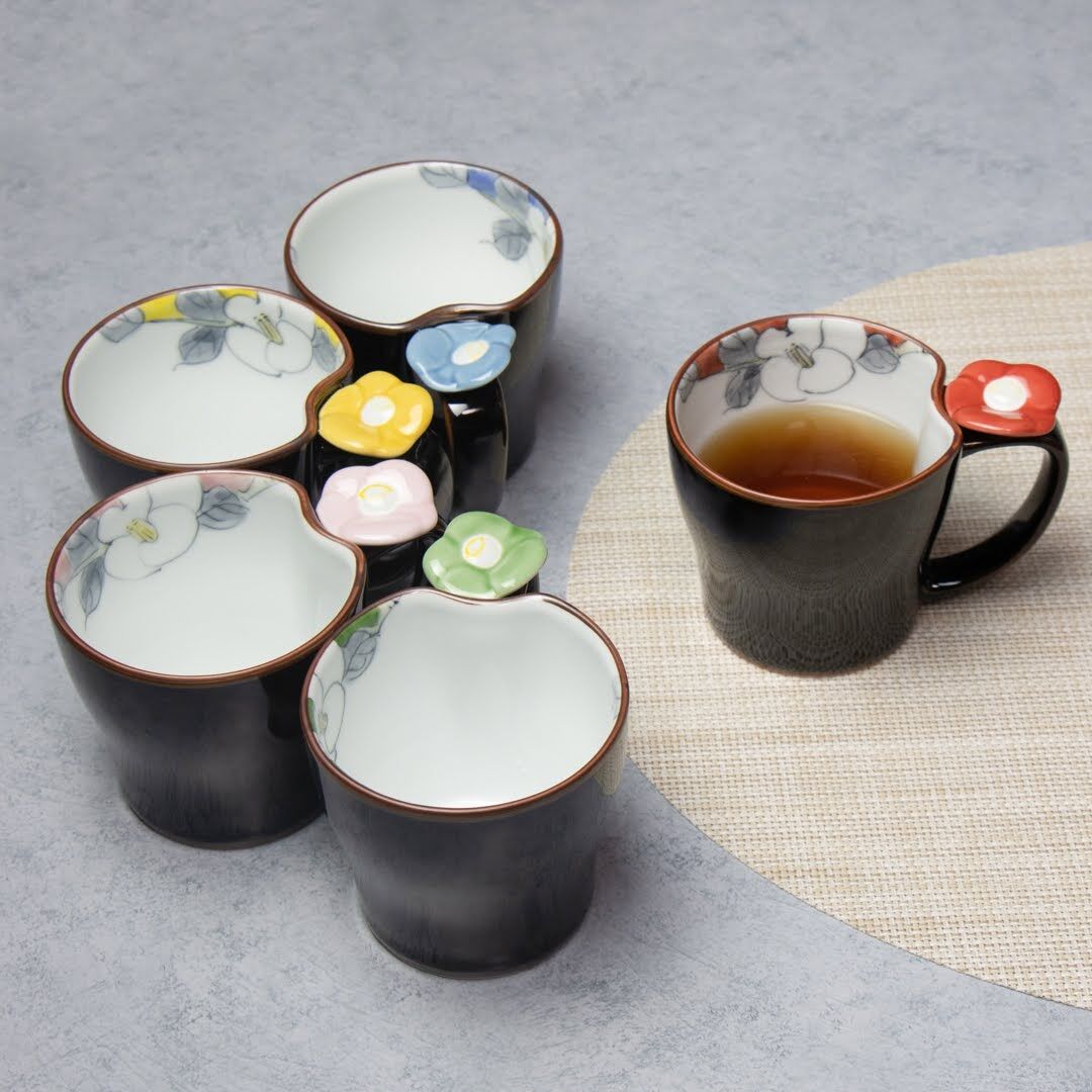 花マグカップ 赤 仙右エ門窯 | 和食器通販 有田焼 山忠｜おしゃれで