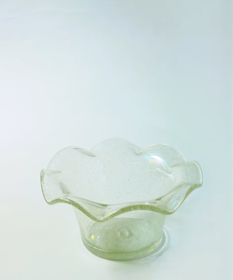 希少！新品・未使用品！翁再生硝子工房 白いフタのコクモツポット 翁再生硝子工房