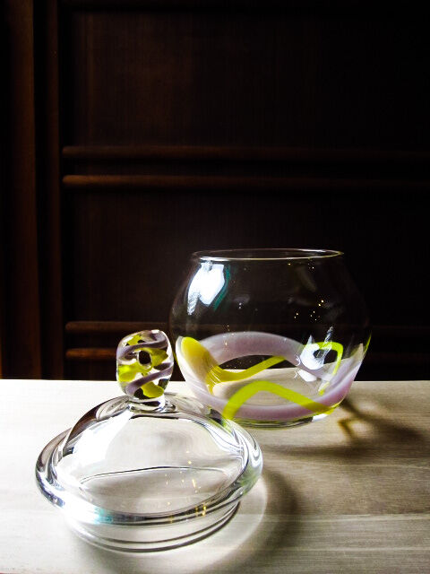 希少　和ガラス　キャンディーポット 希少 和ガラス キャンディーポット KINTO キャンドル+2個付き