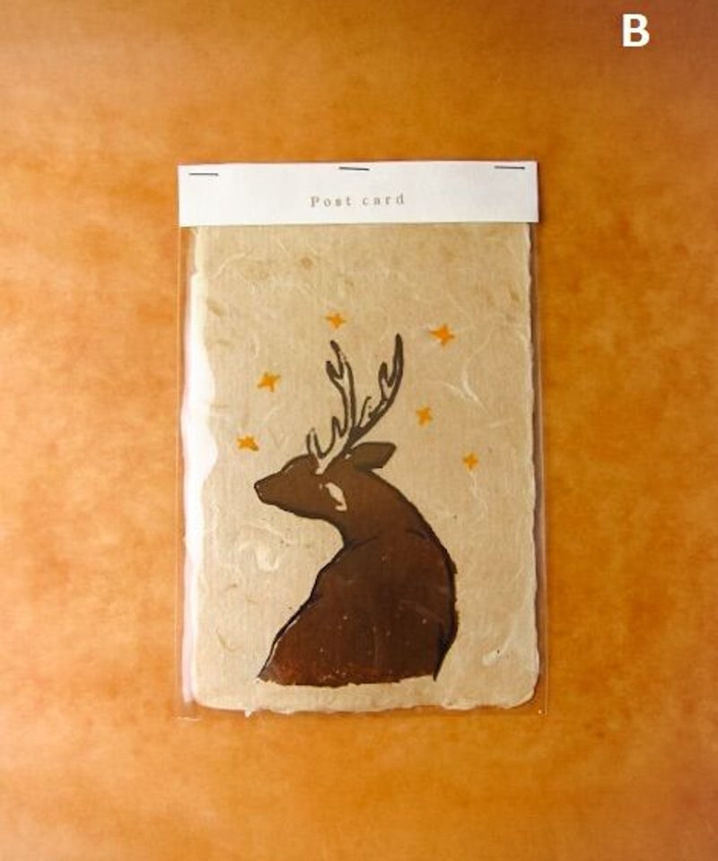 手漉き和紙のイケメン鹿ポストカード | うつわ と ざっか 器人器人