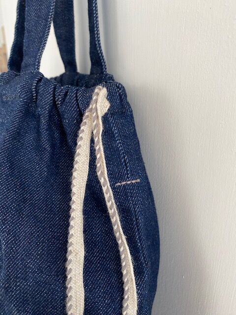 綿麻デニム巾着バッグ | atelier hacco 綿麻デニム巾着バッグ | atelier hacco