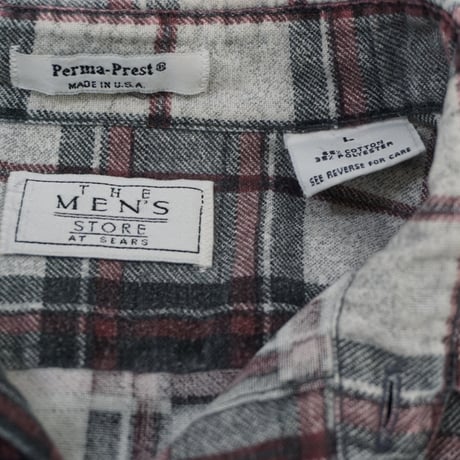 90s "Sears" Perma-Prest Print Check Flannel Shirt    / Made in USA