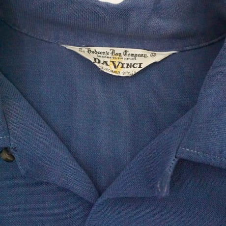 50-60s "DA VINCI" Rayon Open Collar Shirt