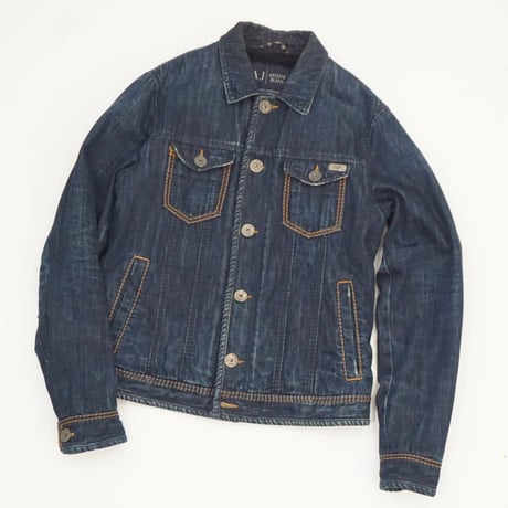 "ARMANI JEANS" Inner Boa Denim Trucker Jacket / Made in Italy