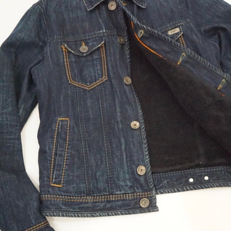 "ARMANI JEANS" Inner Boa Denim Trucker Jacket / Made in Italy