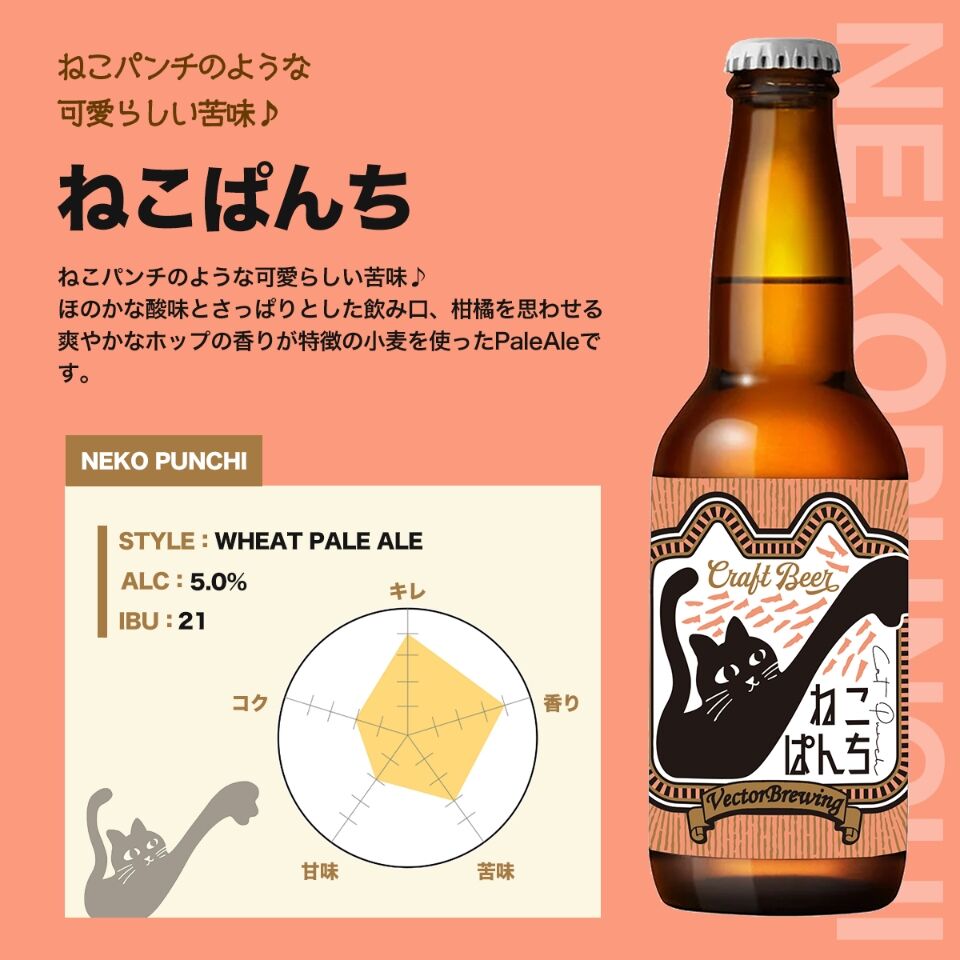 6本セット(定番3種)【内容：ねこぱんち、VectoPaleAle、しろねこぱんち 