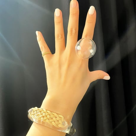 SIRI SIRI × TARO HORIUCHI  MELTED STONE  RING   （CLEAR）