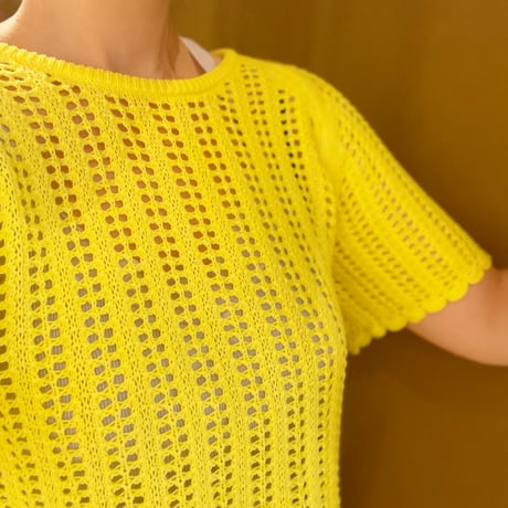 DESIGNERS REMIX コットン編みレースTOPS