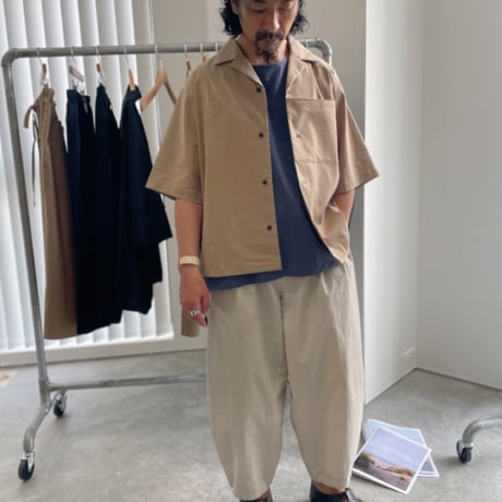 BASISBROEK 半袖胸ビックポケットBOXシャツ