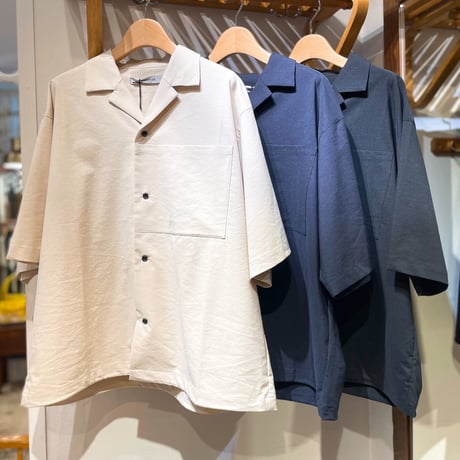 BASISBROEK 半袖胸ビックポケットBOXシャツ