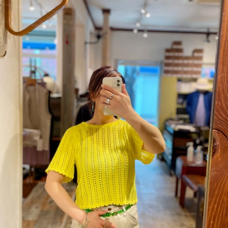 DESIGNERS REMIX コットン編みレースTOPS