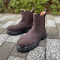 レザーサイドゴアブーツ凹凸ラバーソール