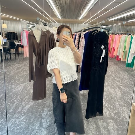 DESIGNERS REMIX コットン編みレースTOPS