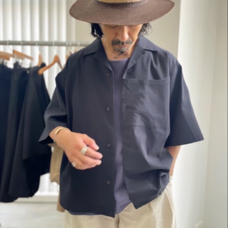 BASISBROEK 半袖胸ビックポケットBOXシャツ