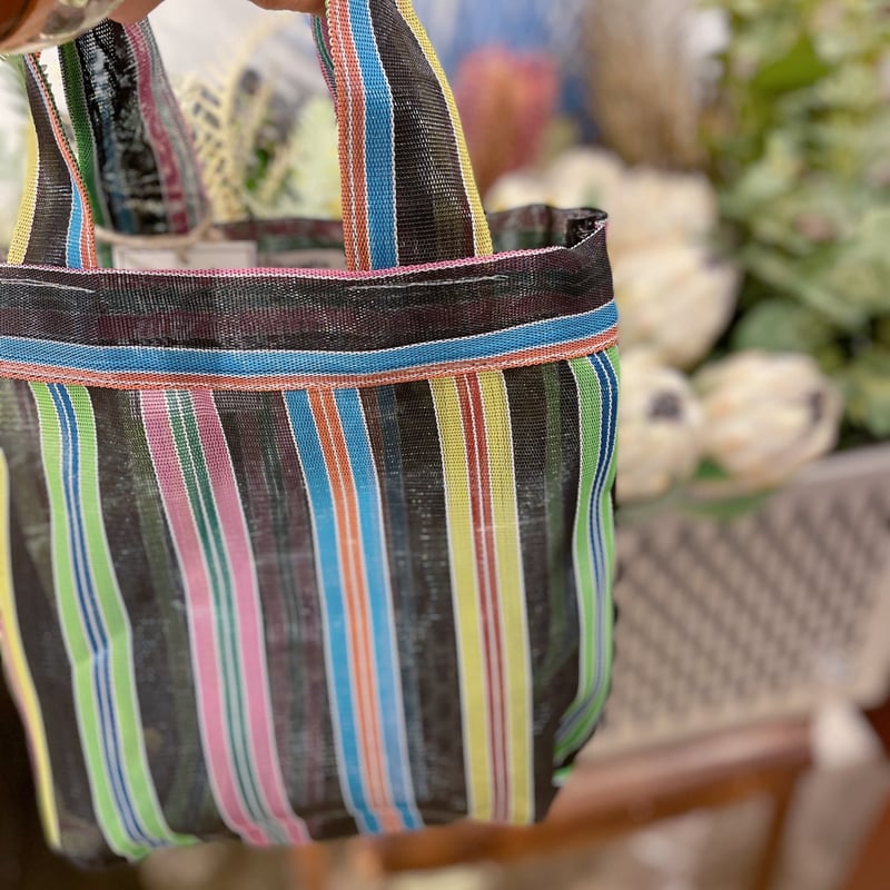 メルカドバッグSSサイズ　メキシコ　メルカド　ミニ MERCADO BAG - MINI CHECK - Black / Cream (S) | Letra｜レトラ公式通販