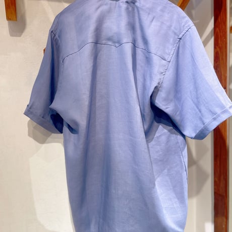メキシコ リネン ダイヤカットワーク柄シャツ