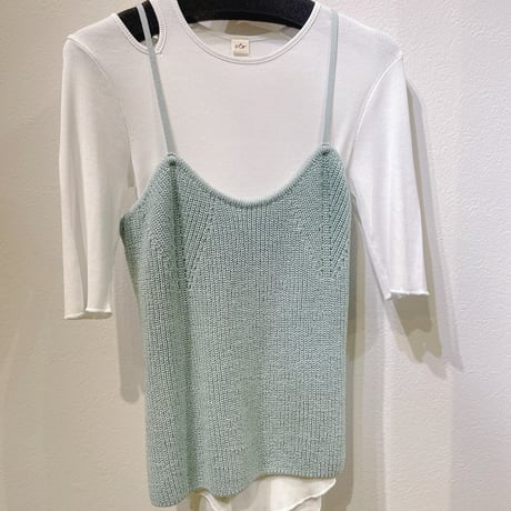 stella ciffon バックリボン コットンベアキャミソール