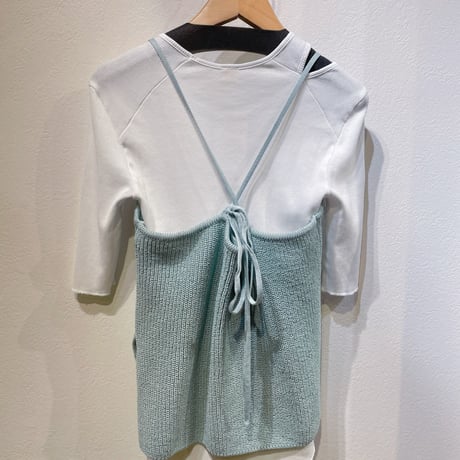stella ciffon バックリボン コットンベアキャミソール