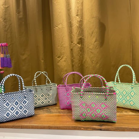 メキシコバスケットmini 柄コンビカラー