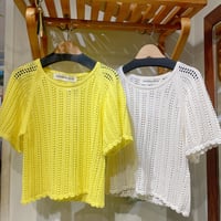 DESIGNERS REMIX コットン編みレースTOPS