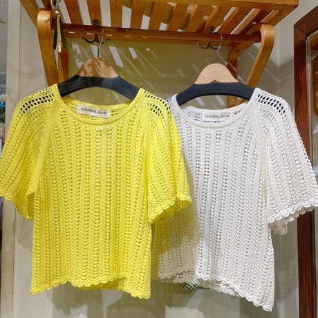 DESIGNERS REMIX コットン編みレースTOPS