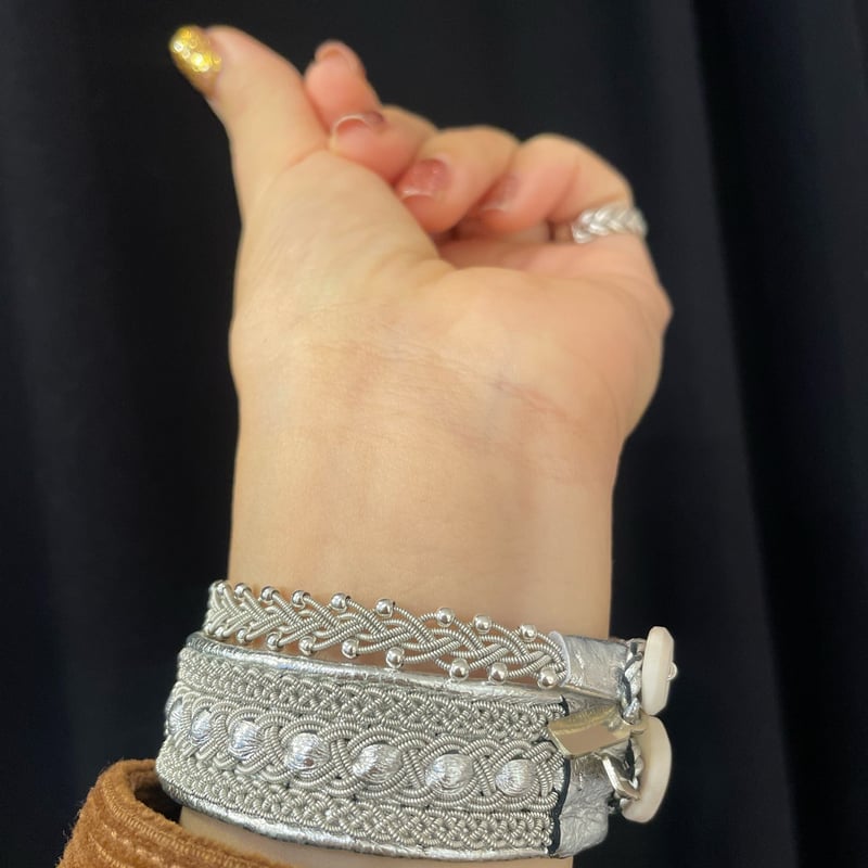 MB20周年別注レザー 両サイドつぶつぶワイヤーブレスレット Yohei