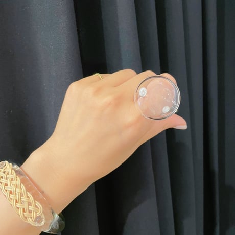 SIRI SIRI × TARO HORIUCHI  MELTED STONE  RING   （CLEAR）