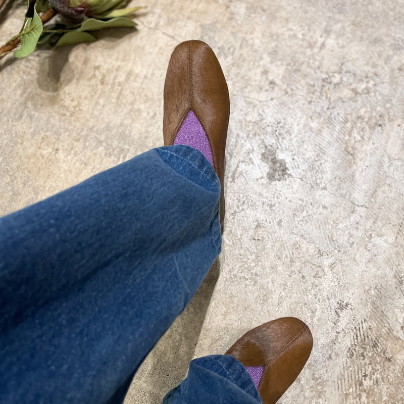 ハラコパンプス レザーハラコ切り込みフラットパンプス | THE M.B