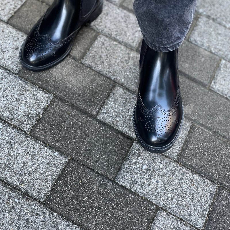 Santoni サイドゴア　チェルシーブーツ　ウイングチップ　メダリオン　35 EMORY】チェルシーブーツ（シューズ）｜SANTONI（サントーニ