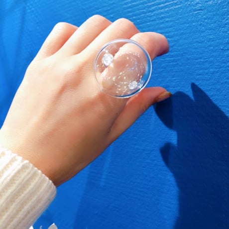 SIRI SIRI × TARO HORIUCHI  MELTED STONE  RING   （CLEAR）